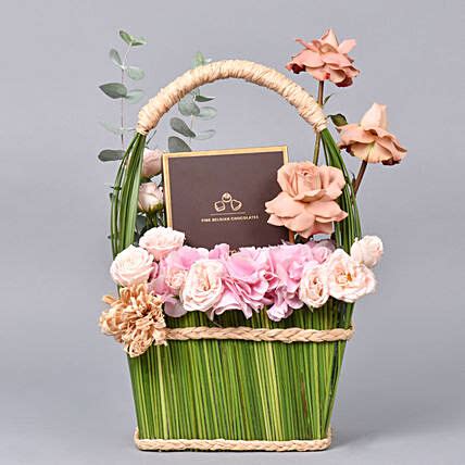 Online Natures Basket of Flowers with Chocolates Gift Delivery in UAE - FNP