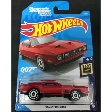 風火輪 hot wheels 007 71 福特 ford 野馬 mustang mach1 紅色 普卡 蝦皮購物