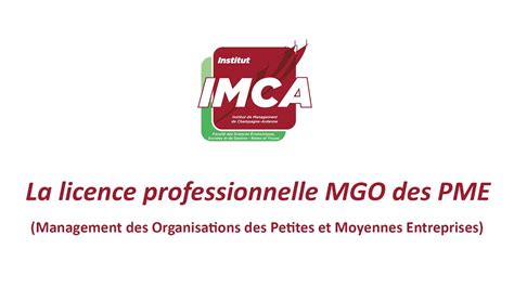 La Licence Professionnelle Management Des Organisations Des Petites Et