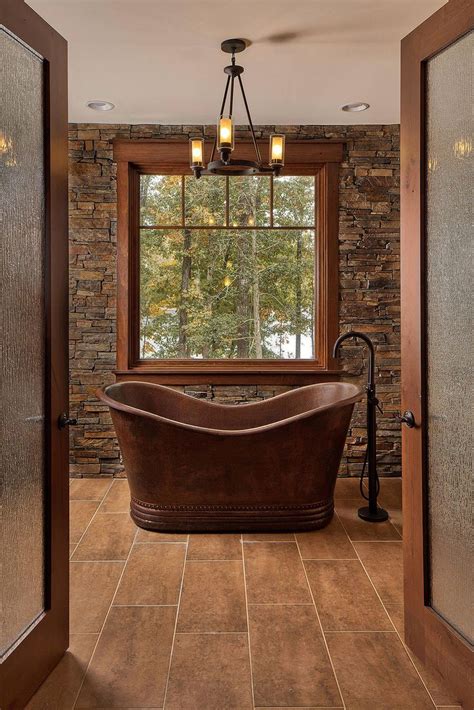 Rustic Bathroom Designs With Copper Tub