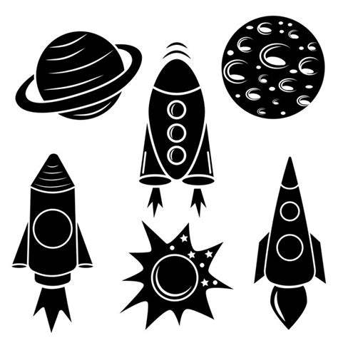 Premium Vector A Set Of Space Isolated Icons Of Planets Satellites