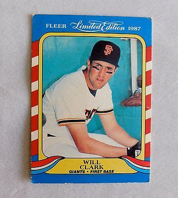 Will Clark Fleer 1987 Baseball Trading Card Giants First Base 8 44 RARE