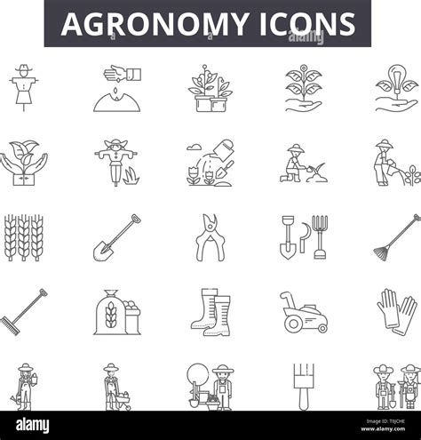 Agronomy Line Icons Editable Stroke Signs Concept Icons Agriculture