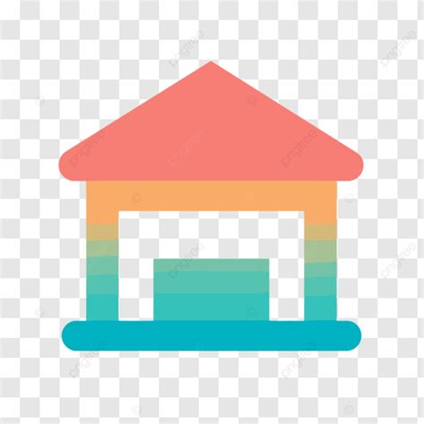 An Attractive Home Icon In Blue And Orange Colors Vector, A Simplistic ...