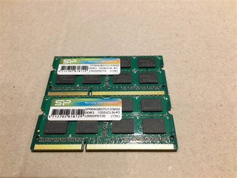 【やや傷や汚れあり】【ノートpc用メモリ】 Silicon Power Ddr3 Pc3 10600 8gb 4gb×2枚セット 1333