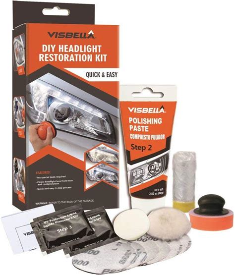 Visbella Professional Headlight Restoration Kit Diy Headlamp Brightener