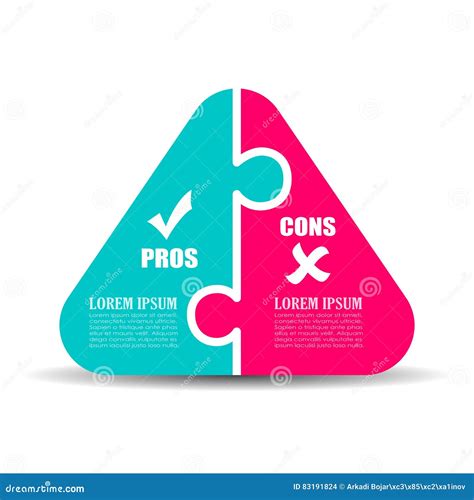 Pros Y Diagrama Del Rompecabezas Del Contra Ilustración del Vector