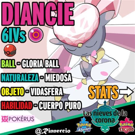 Diancie Competitivo Singular 6 IVs Pokemon Espada Escudo DLC Pokérus