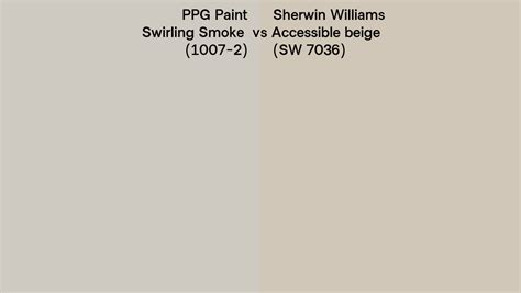 PPG Paint Swirling Smoke 1007 2 Vs Sherwin Williams Accessible Beige