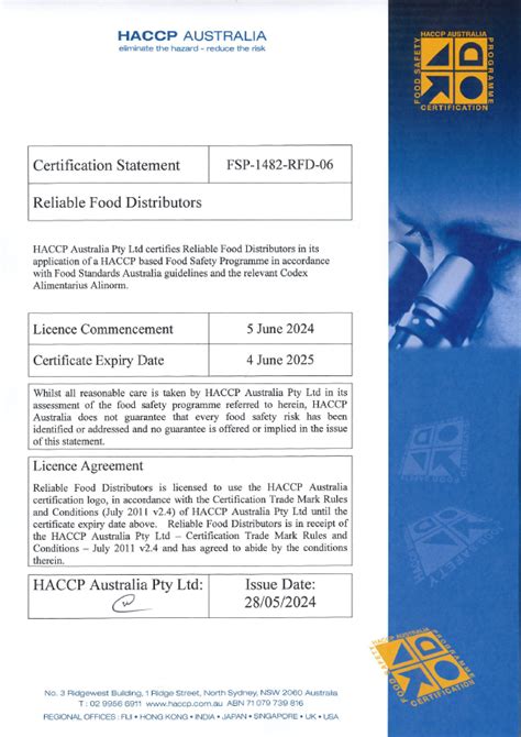 Haccp Certification Reliable Food Distributors