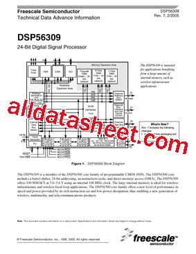 DSP56309 Datasheet PDF Freescale Semiconductor Inc