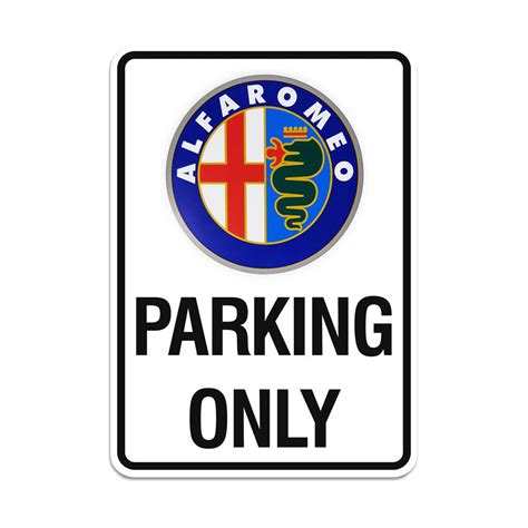 Cartello Alfa Romeo Anni Parking Only X Cm Motorstile