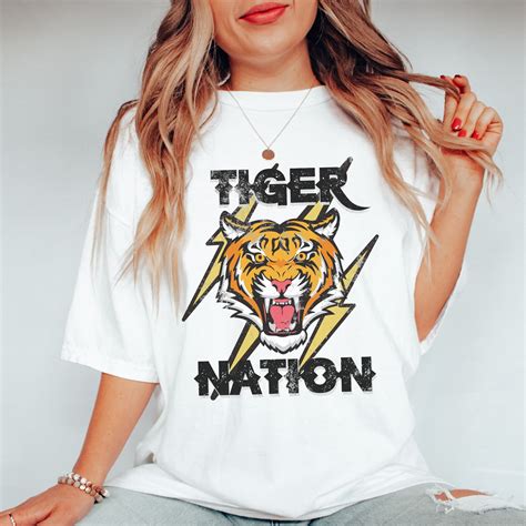 Tiger Shirt School Spirit Shirts Tiger Mascot Shirt Mascot Etsy