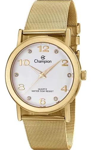 Reloj Champion CN29034h Para Mujer Color De Correa Color Dorado Y