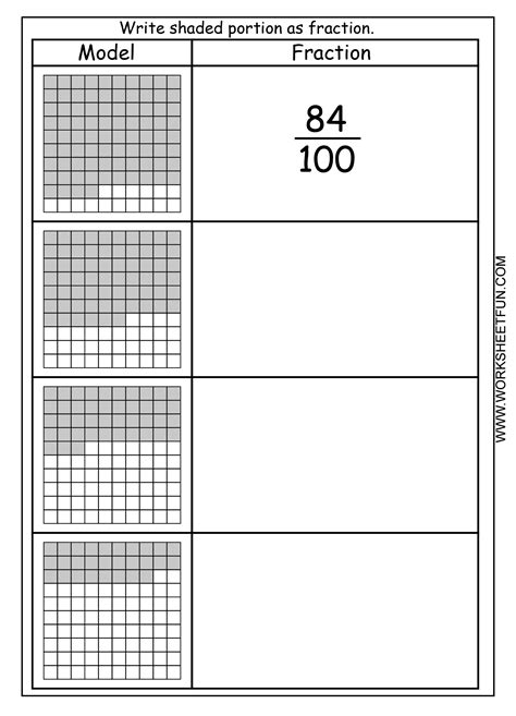 Fraction Models Worksheets Multiplying Fractions By Tiling W