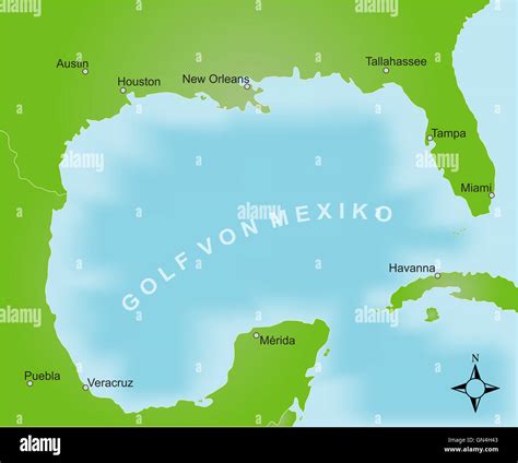 Map - Gulf of Mexico Stock Photo - Alamy