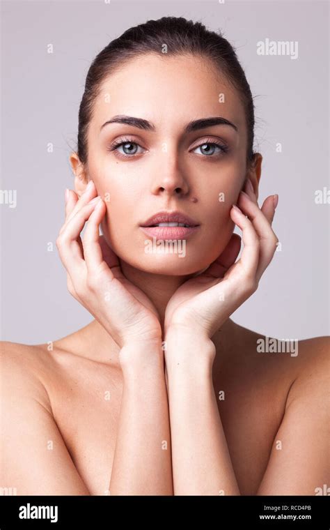 Beautiful Brunette Woman Portrait Stock Photo Alamy