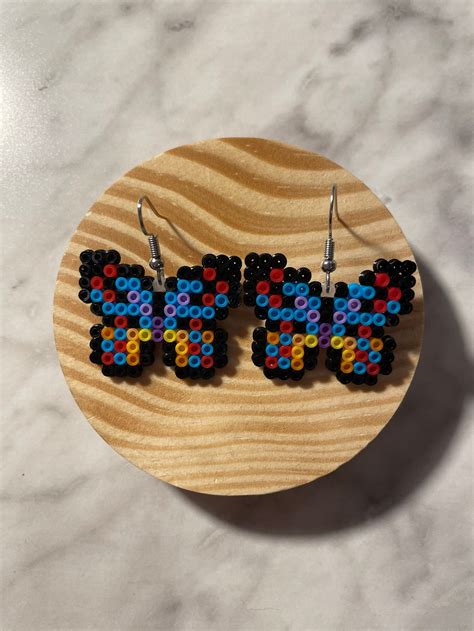 Perler Bead Butterfly Earrings Etsy