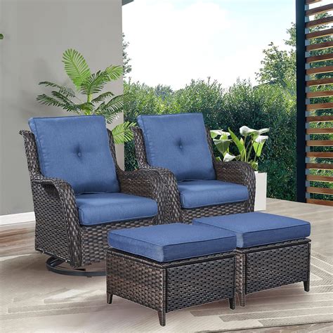 Amazon.com: Rilyson Wicker Patio Furniture Set - 4 Piece Rattan Outdoor ...