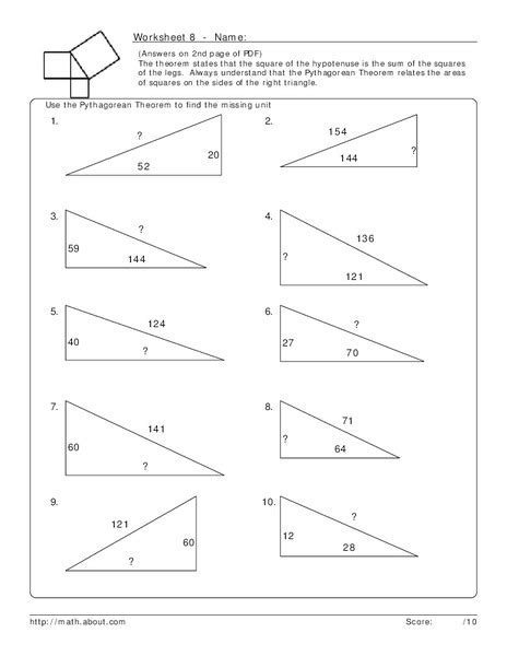 Pythagorean Theorem Lesson Plan For 6th 7th Grade Lesson Planet