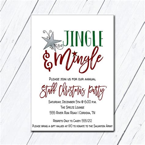 Jingle And Mingle Invitation Christmas Jingle And Mingle Jingle