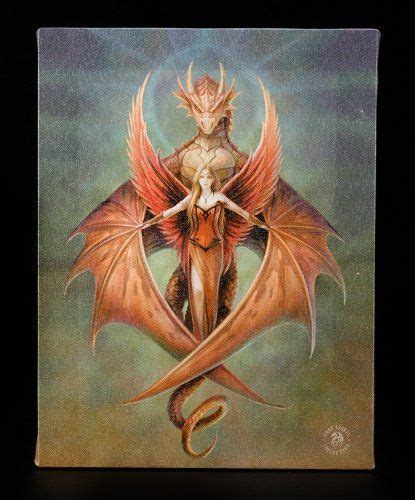 Kleine Leinwand Copper Wing By Anne Stokes Drache Bilder Fantasy