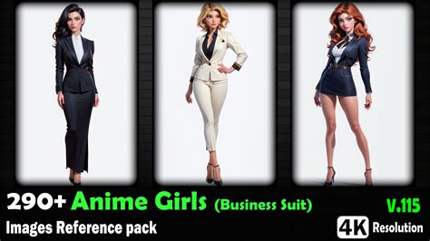 Artstation 290 Anime Girls Business Suit Images Reference Pack 4k Resolution V115