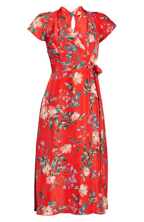 Vince Camuto Print Crêpe De Chine Faux Wrap Dress Nordstrom Holly