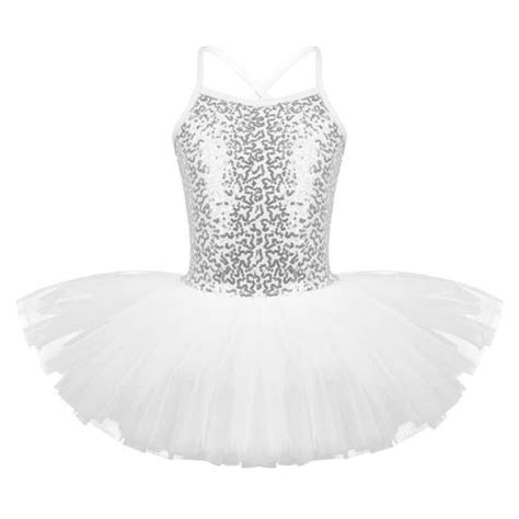 Iixpin Enfant Fille Tutu Danse Classique Robe Ballet Paillette