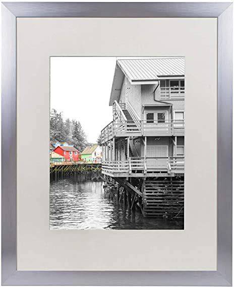 Golden State Art 16x20 Aluminum Frame With Ivory Mat For 11x14 Photo Wide Molding Swivel