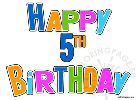 Happy 5th Birthday Card Printable