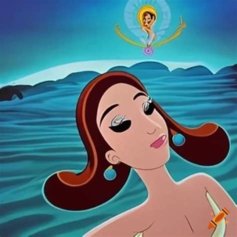 Depiction Of The Birth Of Venus In A S Cartoon Style