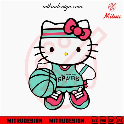 Hello Kitty San Antonio Spurs SVG, Cute Spurs Basketball SVG, PNG, DXF ...