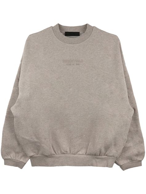 Fear Of God Essentials Logo Embroidered Crew Neck Sweatshirt Farfetch