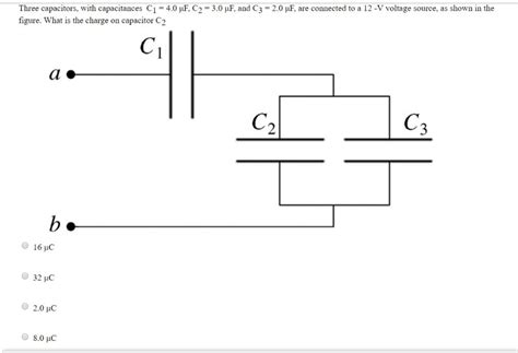 Solved Three Capacitors With Capacitances C Uf C Chegg