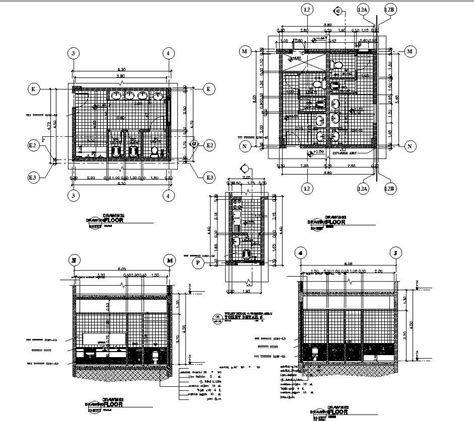 Detailed Bathroom Plan And Section Drawings Dwg File For Download Cadbull