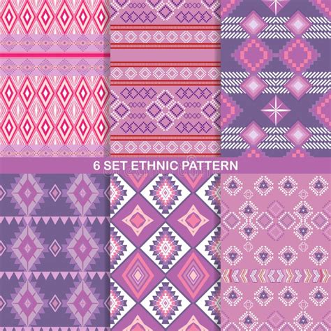 Set Ethnic Seamless Patterns Design Stock Illustration Illustration