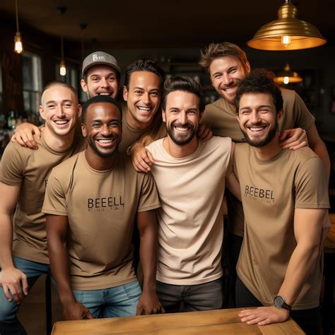 Premium Photo A Group Of Men Pose For A Picture With Their Shirts