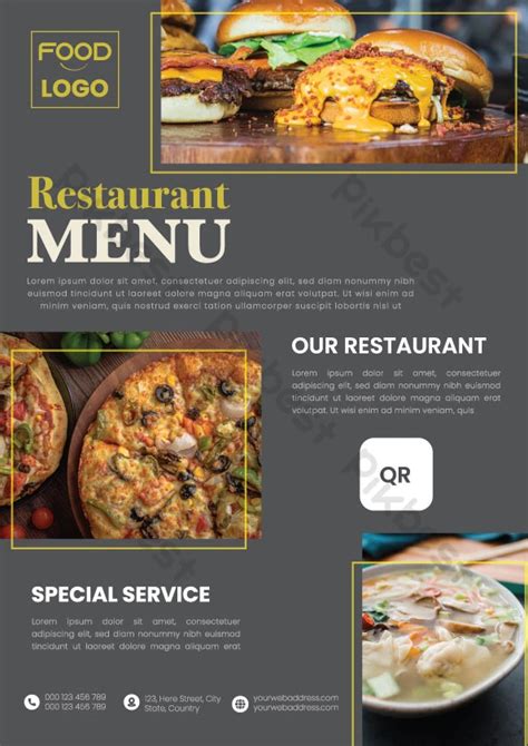 Gambar Templat Desain Selebaran Menu Restoran Modern Eksklusif AI