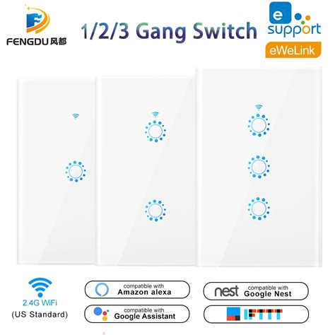 Wifi Wall Touch Sensitive Switch Remote Control Gang Ewelink