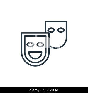 Comedy And Tragedy Masks Linear Icon Thin Line Illustration Theater