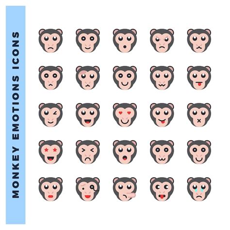 Premium Vector | 25 Monkey Emoticon Flat icon pack vector illustration