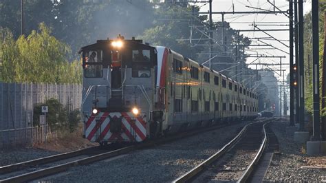 Caltrain Mp Dc Pulls Two Stadler Kiss Emu Sets Southbound Through