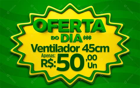 Oferta do Dia Elemento Amarelo Promoção Eletrodoméstico Ventilador PSD