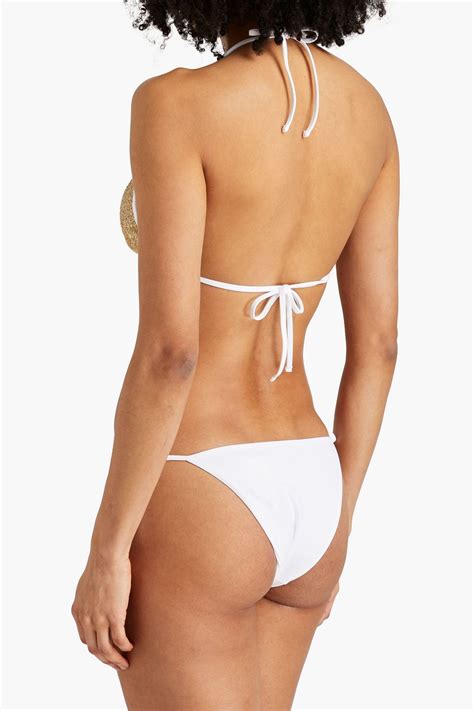 GENTRYPORTOFINO Triangel Bikini Aus Strick Mit Pailletten THE OUTNET