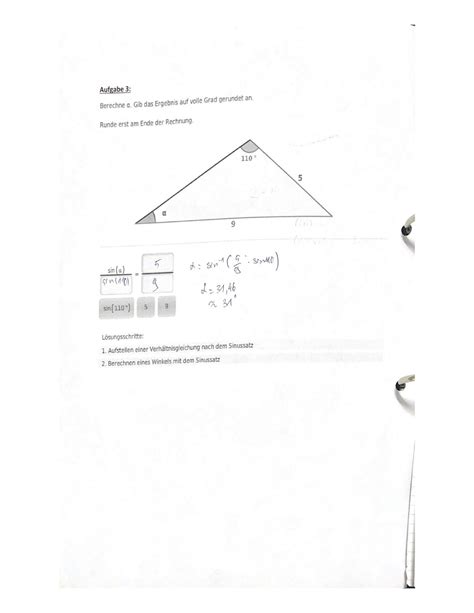 Solution Mathe Aufgabe Sinussatz Studypool