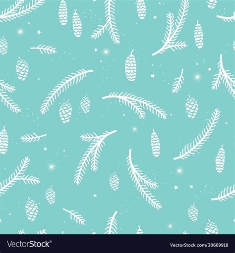 Lovely hand drawn christmas branches seamless Vector Image