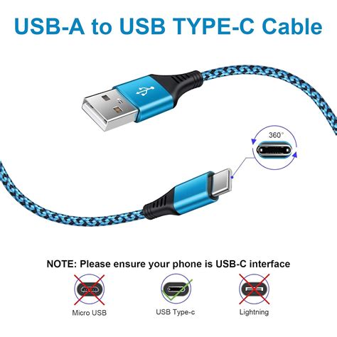 Usb Type C Cable 3a Fast Charging 6ft 4pack Usb A To Usb C Phone Charger Cord N Cables And Adapters