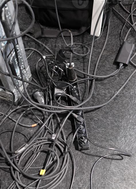 Chaotic Cables Lying On The Floor 12170104 Stock Photo At Vecteezy