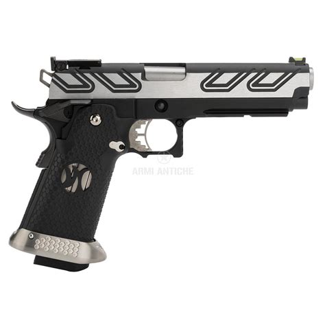 Pistola Softair Scarrellante A Gas Hi Capa Hx Colore Nero Argento